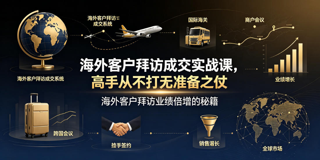 海外客户拜访成交实战课,高手从不打无准备之仗,海外客户拜访业绩倍增的秘籍-聊项目