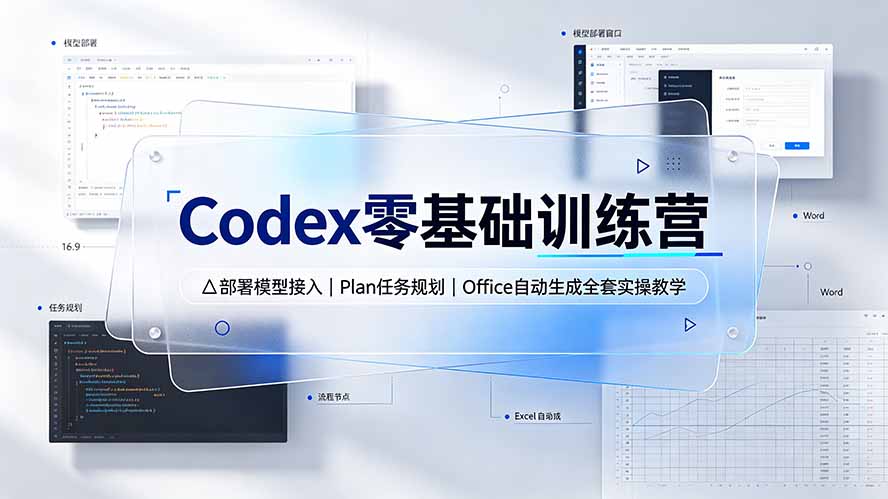 Codex零基础训练营:部署模型接入|Plan任务规划|Office自动生成全套实操教学-聊项目