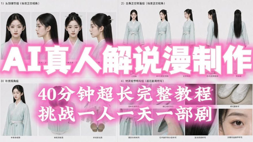 2026年AI真人解说漫剧自动批量化制作教程,40分钟超长完整,自动批量化制作,挑战一人一天一部剧!-聊项目