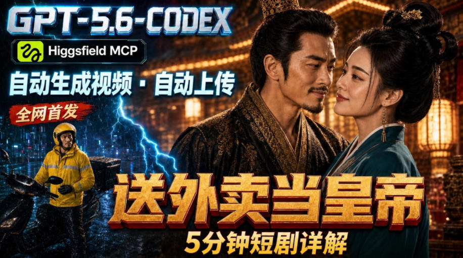 GPT-5.6 Codex+Higgsfield MCP:一条指令生成5分钟短剧并自动上传YouTube(油管)-聊项目
