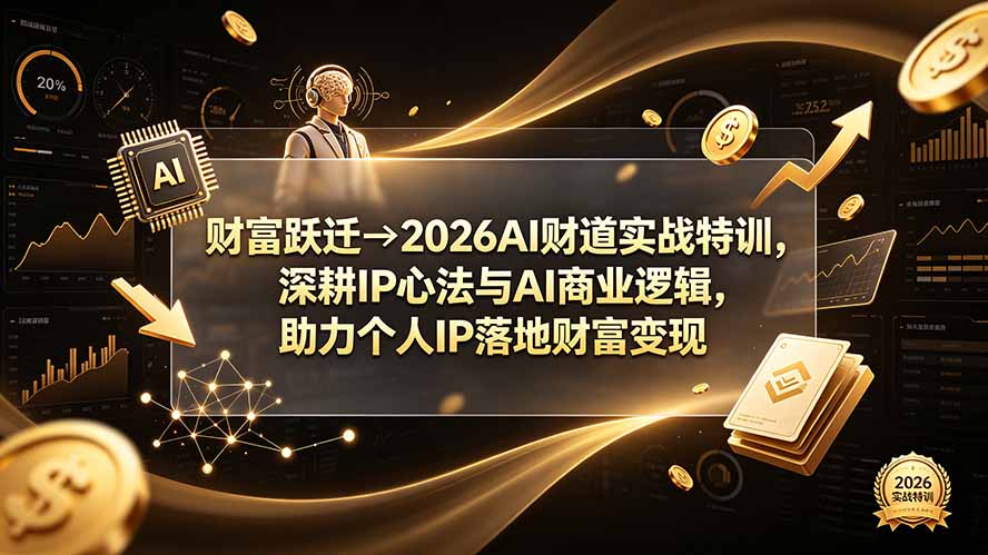 财富跃迁→2026AI财道实战特训，深耕IP心法与AI商业逻辑，助力个人IP落地财富变现-聊项目