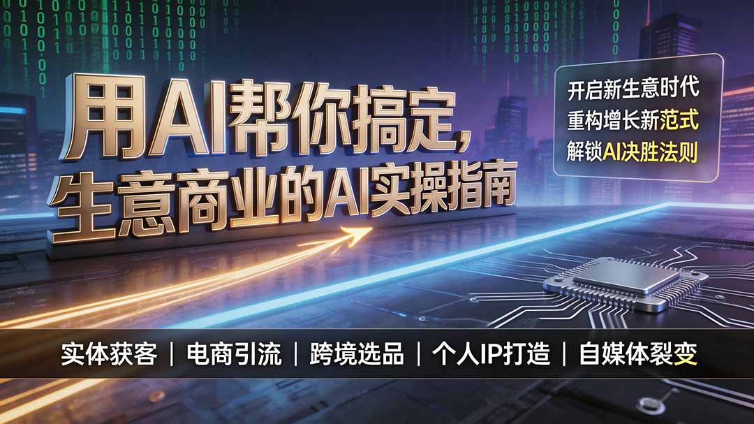 用AI帮你搞定,生意商业的AI实操指南,开启新生意时代,重构增长新范式,解锁AI时代决胜法则-聊项目