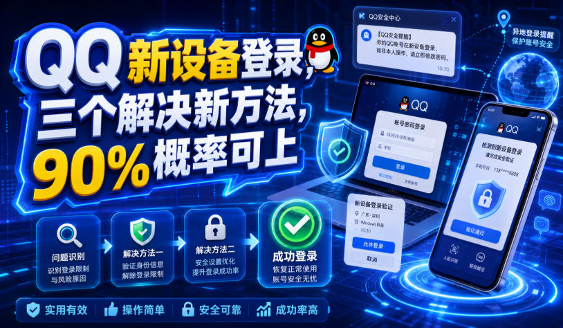 QQ新设备登录,三个解决新方法,90%概率可上-聊项目