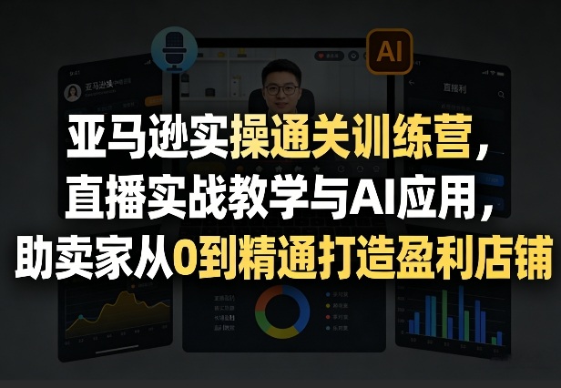 亚马逊实操通关训练营,直播实战教学与AI应用,助卖家从0到精通打造盈利店铺(更新8月8日)-聊项目