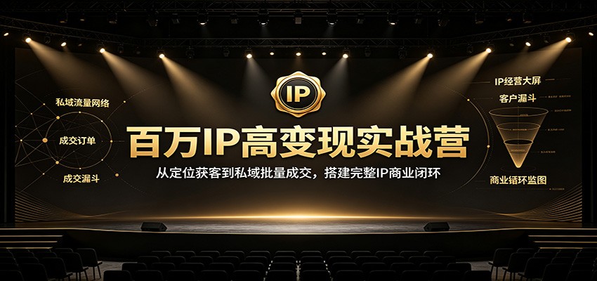 百万IP高变现实战营：从定位获客到私域批量成交，搭建完整IP商业闭环-聊项目