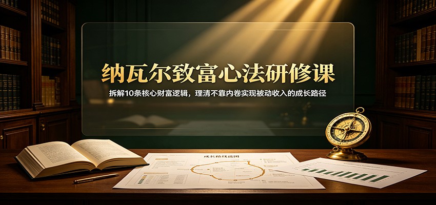 纳瓦尔致富心法研修课：拆解10条核心财富逻辑，理清不靠内卷实现被动收入的成长路径-聊项目