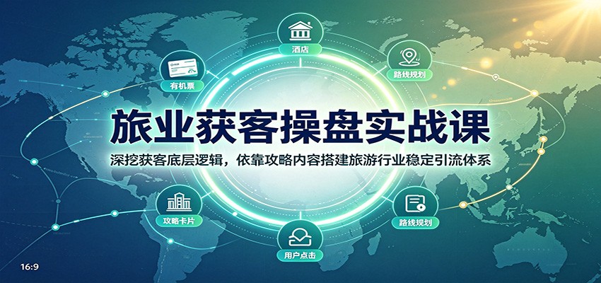 旅业获客操盘实战课：深挖获客底层逻辑，依靠攻略内容搭建旅游行业稳定引流体系-聊项目