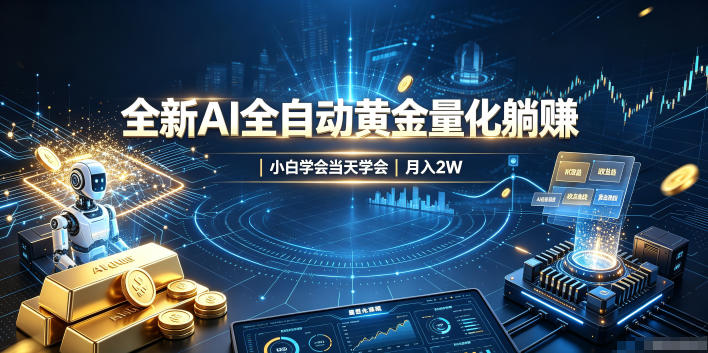 全新AI全自动黄金量化躺賺：小白学会当天学会，月入2W！【揭秘】-聊项目