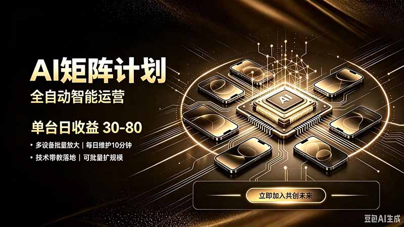 AI智能对话，矩阵规模化创业，全程技术扶持，长久稳定，日入800+-聊项目