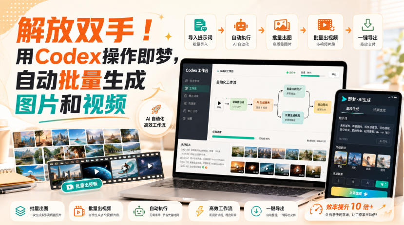 解放双手！用Codex操作即梦，自动批量生成图片和视频-聊项目