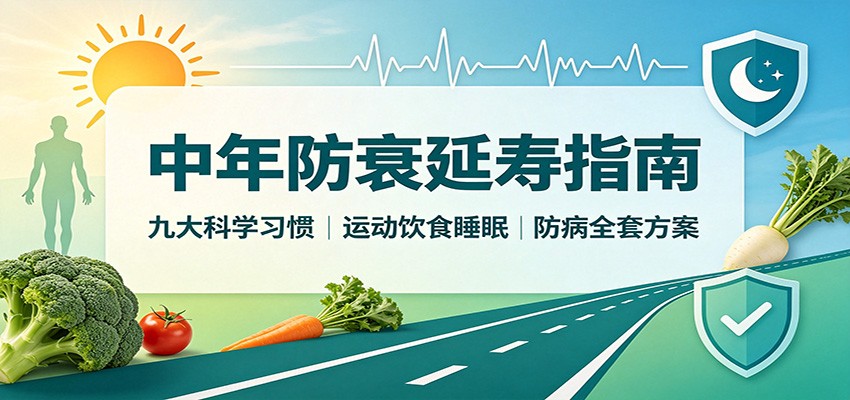中年防衰延寿指南：九大科学习惯，运动饮食睡眠防病全套方案-聊项目