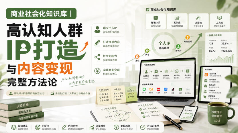 商业社会化知识库|高认知人群IP打造与内容变现完整方法论【文档】-聊项目