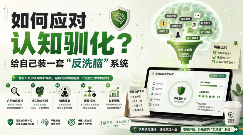 付费文章：如何应对认知驯化？给自己装一套“反洗脑”系统-聊项目