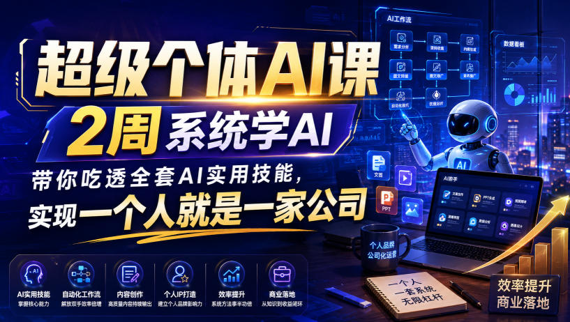 超级个体AI课，2周系统学AI，带你吃透全套AI实用技能，实现一个人就是一家公司(更新0818)-聊项目