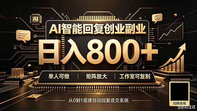 全自动AI挂机创业｜个人副业→工作室全链路扶持-聊项目