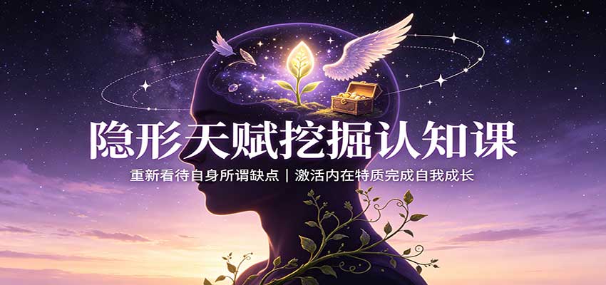 隐形天赋挖掘认知课:重新看待自身所谓缺点,激活内在特质完成自我成长-聊项目
