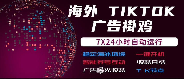 海外TikTok挂G流量变现，7X24自动运行，广告曝光收益，收益日结【揭秘】-聊项目