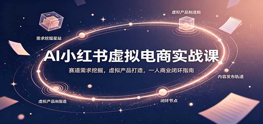 AI小红书虚拟电商实战课：赛道需求挖掘，虚拟产品打造，一人商业闭环指南-聊项目