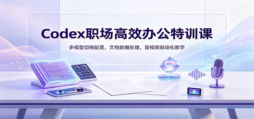 Codex职场高效办公特训课：多模型切换配置，文档数据处理，音视频自动化教学-聊项目