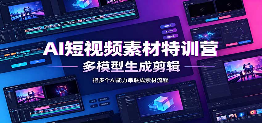 AI短视频素材特训营：Codex本地部署实操，多模型生成剪辑，爆量素材挖掘教学-聊项目