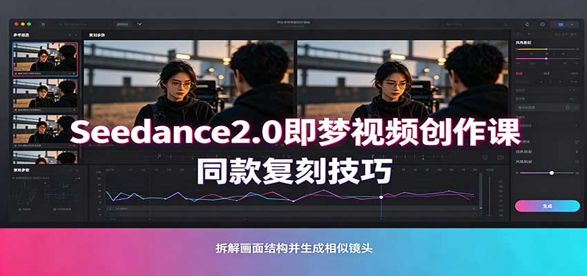 Seedance2.0即梦视频创作课：剧本式视频制作，同款复刻技巧，多行业案例落地教学-聊项目