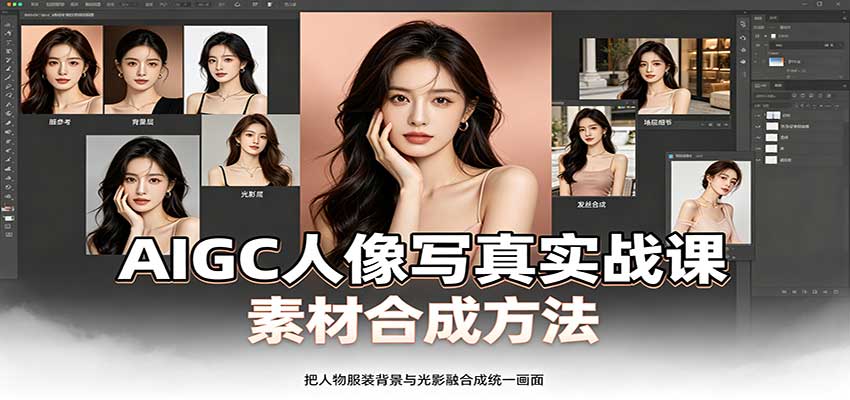 AIGC人像写真实战课：软件平台部署筹备，素材合成方法，多题材写真案例-聊项目