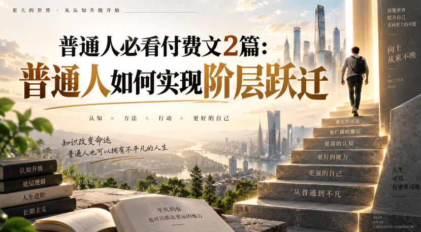 普通人必看付费文2篇：普通人如何实现阶层跃迁-聊项目