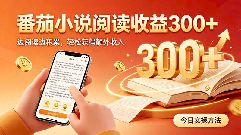 全自动番茄挂机玩法，日入300+边阅读边积累，轻松获得额外收入-聊项目