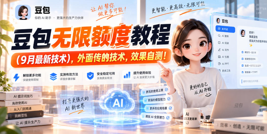 豆包无限额度教程(9月最新技术)，外面传的技术，效果自测！-聊项目