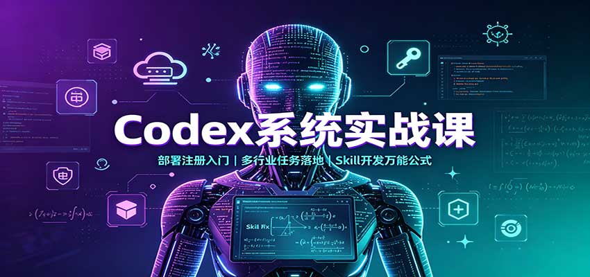 Codex系统实战课：部署注册入门，多行业任务落地，Skill开发万能公式-聊项目