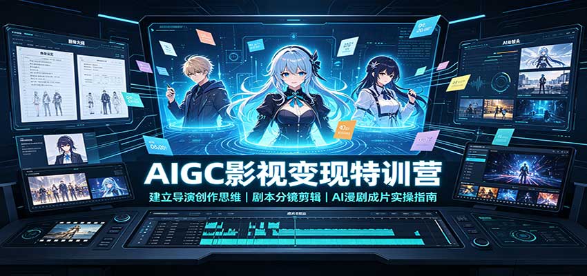 AIGC影视变现特训营：建立导演创作思维，剧本分镜剪辑，AI漫剧成片实操指南-聊项目