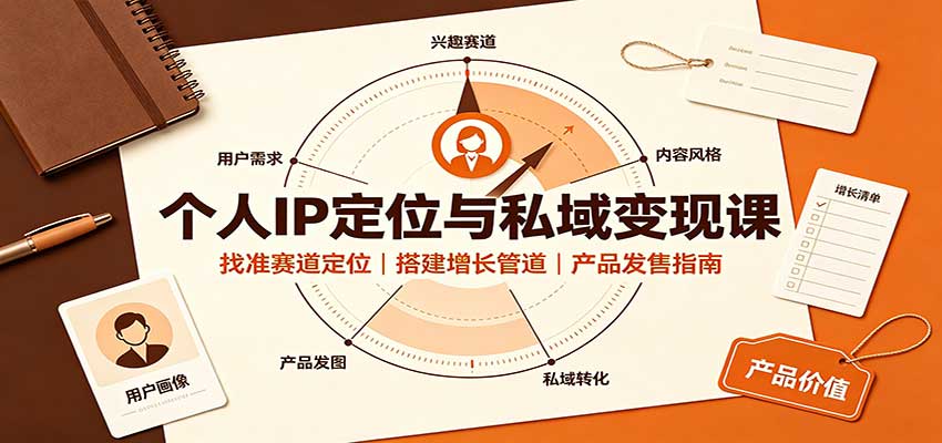 个人IP定位与私域变现课：找准赛道定位，搭建增长管道，产品发售指南-聊项目