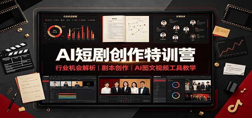 AI短剧创作特训营:行业机会解析,剧本创作,AI图文视频工具教学(文字版)-聊项目