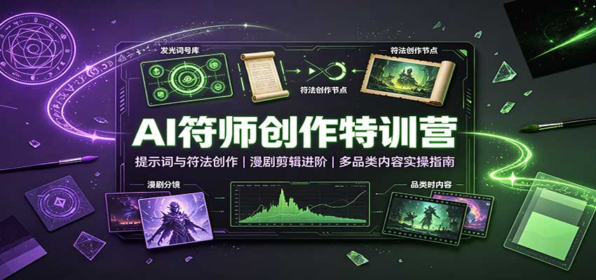 AI符师创作特训营：提示词与符法创作，漫剧剪辑进阶，多品类内容实操指南-聊项目