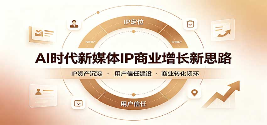 AI时代新媒体IP商业增长新思路：摒弃复杂运营套路，用极简思维打通获客路径-聊项目