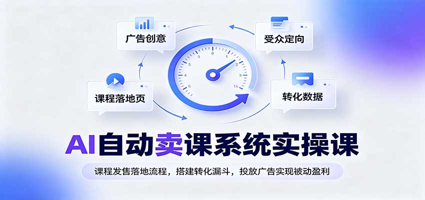 AI自动卖课系统实操课：课程发售落地流程，搭建转化漏斗，投放广告实现被动盈利-聊项目