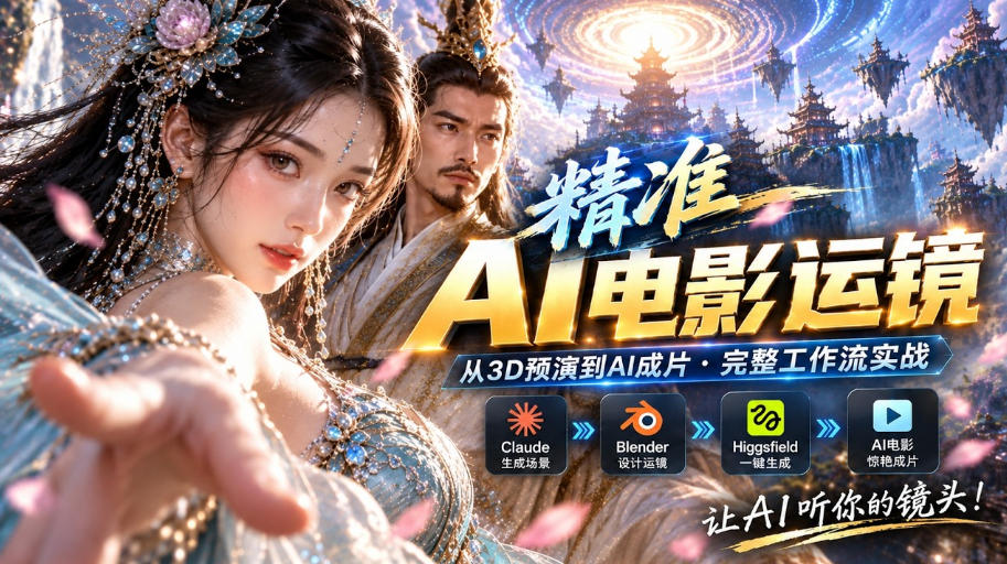 AI视频终于能精准运镜了!Claude+Blender+Higgsfield免费插件实测-聊项目