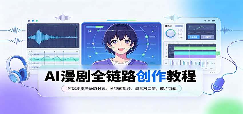 AI漫剧全链路创作教程：打磨剧本与静态分镜，分镜转视频，调音对口型，成片剪辑-聊项目
