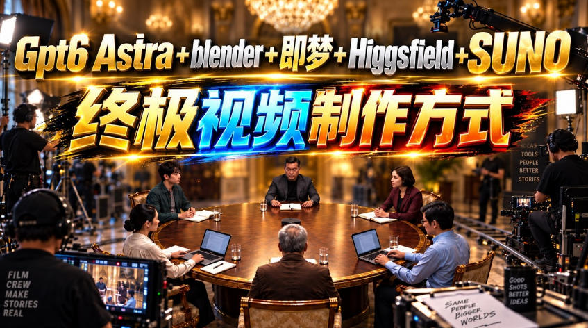 GPT-6 Astra+Blender+即梦+Higgsfield+Suno=终极视频制作方式!-聊项目