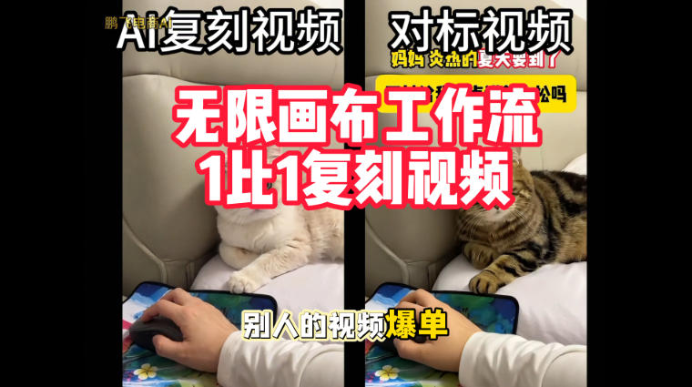 宠物带货视频复刻，无限画布工作流1比1，不用拍摄、不用布景、不用真人出镜，几分钟就能做出一条专业带货视频-聊项目
