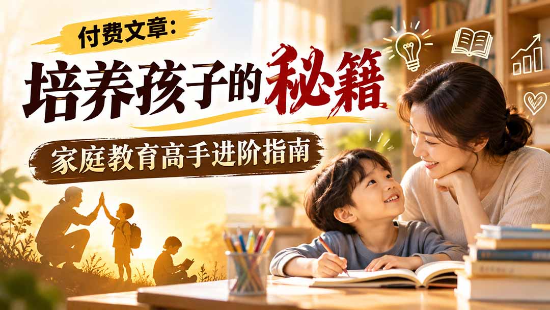 付费文章：培养孩子的秘籍，家庭教育高手进阶指南-聊项目