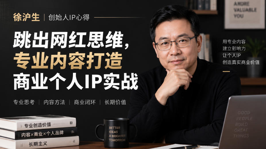 徐沪生创始人IP心得｜跳出网红思维，专业内容打造商业个人IP实战【文档】-聊项目