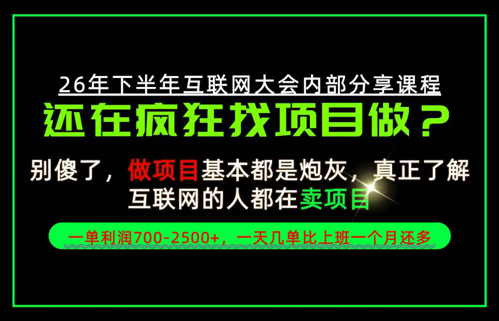 请不要再疯狂的找项目了！卖项目一单700-2.5k+不香吗？当天上手，当天变现！【揭秘】-聊项目