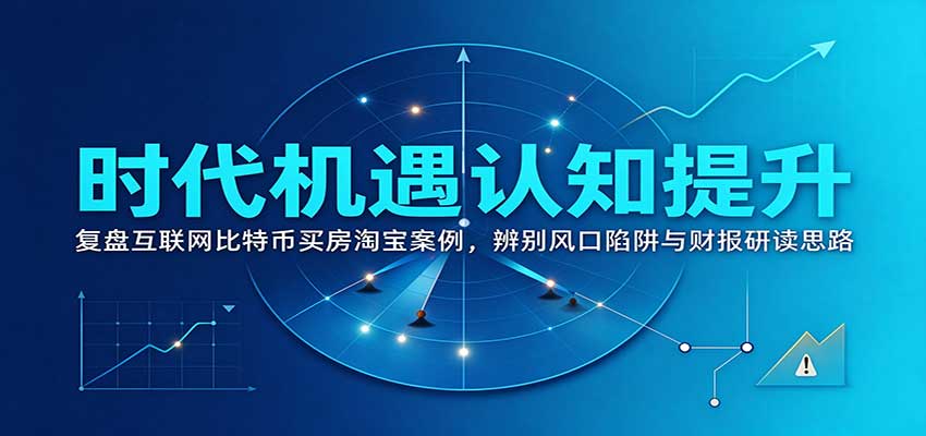 时代机遇认知提升：复盘互联网比特币买房淘宝案例，辨别风口陷阱与财报研读思路-聊项目