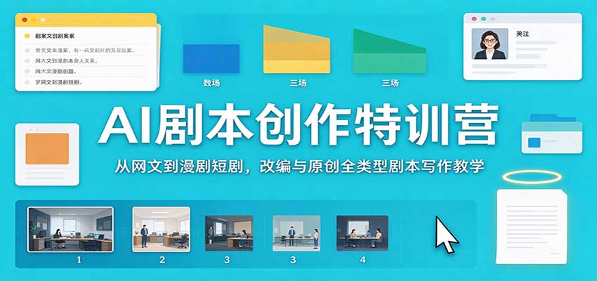 AI剧本创作特训营：从网文到漫剧短剧，改编与原创全类型剧本写作教学-聊项目