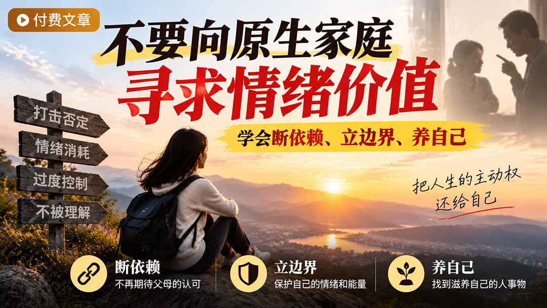 付费文章：不要向原生家庭寻求情绪价值，学会断依赖、立边界、养自己-聊项目