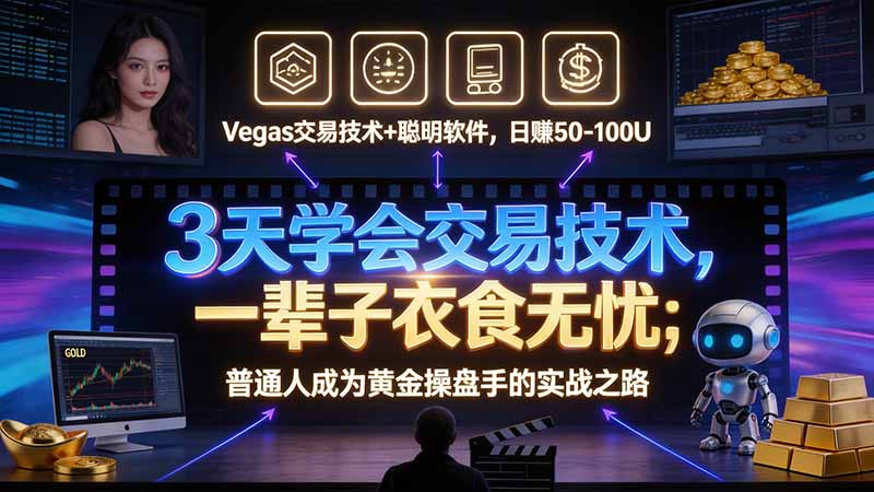 3 天学会 顺势而为交易系统，趋势看得懂、下单有依据：软件自动帮你盯盘，新手也能稳定复利-聊项目