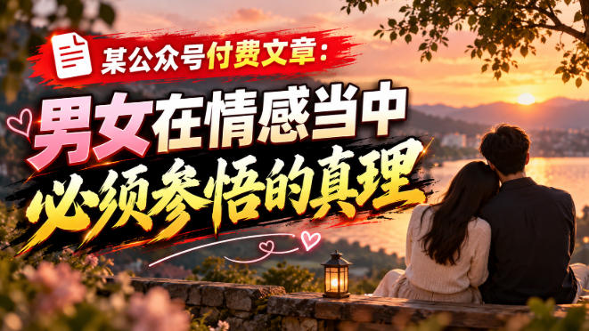 某公众号付费文章：男女在情感当中必须参悟的真理-聊项目