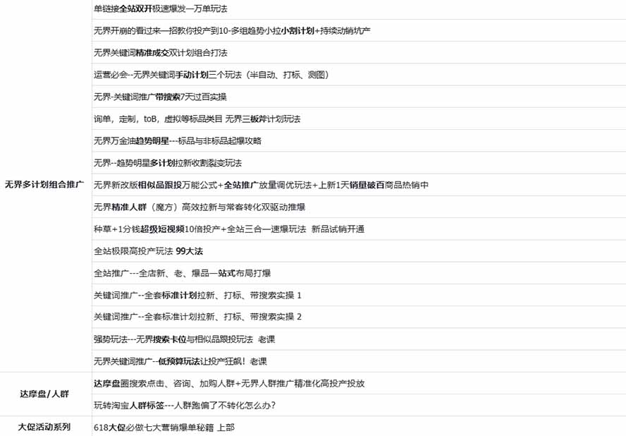 图片[2]-2026淘天开单秘籍PRO实战陪跑课程：全套落地运营玩法，一站式解决淘宝流量低、不出单难题(更新260823-聊项目